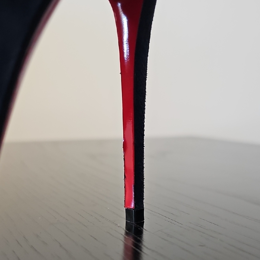 Christian Louboutin Eloise 100 Vous Velours Marine Blue Suede Heels Pumps 38 - Picture 6 of 12